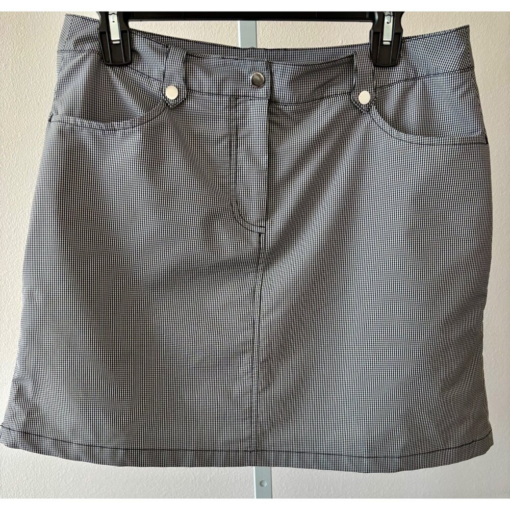 IBKÜL Golf Skort 8 Gingham Check Pleated Hem UPF 50 Activewear Tenniscore Preppy - Picture 11 of 13